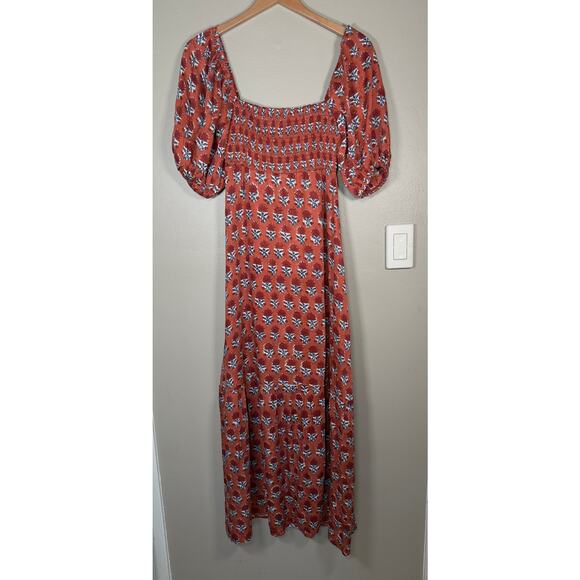 Emerson Fry India Collection Santiago 3 Maxi Dress Carmen Flowers Satin XS/S - Picture 6 of 12